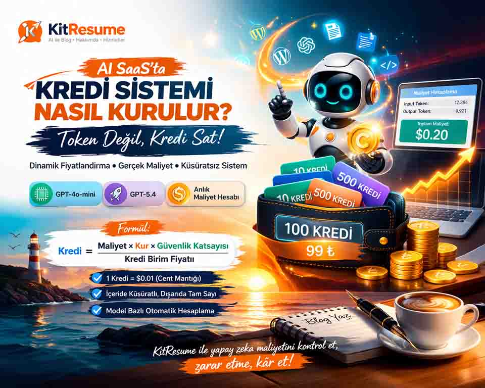 AI SaaS’ta Kredi Sistemi Nasıl Kurulur? (KitResume Deneyimiyle)